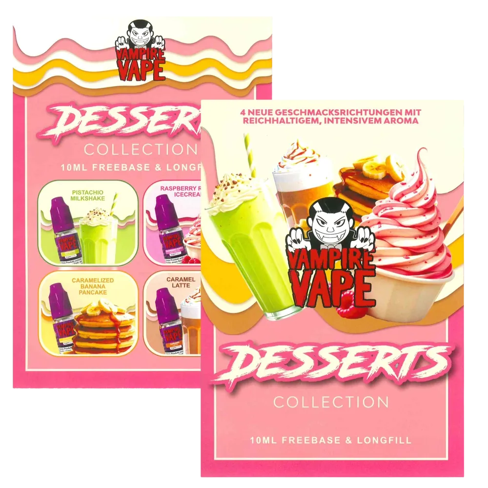Vampire Vape - Flyer - Dessert Collection - A5 - 4/4-farbig Vampire Vape - Flyer - Dessert Collection - A5 - 4/4-farbig