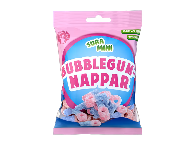 Candy People - Saure Mini Schnuller - Kaugummi - 70g Süßigkeiten, Gummibärchen, Nappar, Bubbblegum, Candy