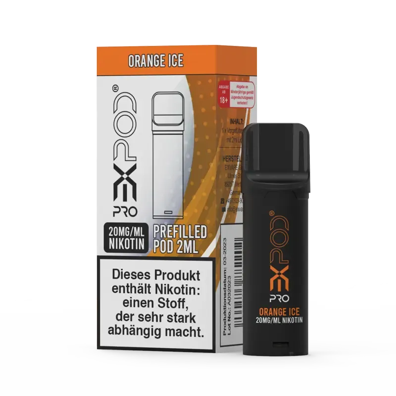 Expod - Pro - Prefilled Pod - Orange Ice | Nikotinsalz-Stärke : 20mg | Paketgröße : 1er Packung