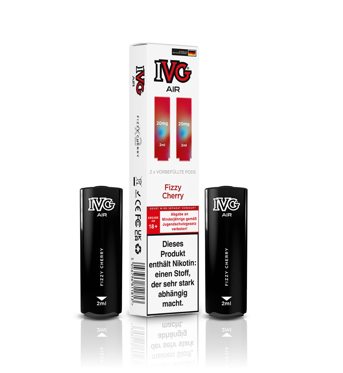 IVG - AIR - Prefilled Pod - 2ml - Fizzy Cherry | Nikotinsalz-Stärke : 20mg | Paketgröße : 1er Packung