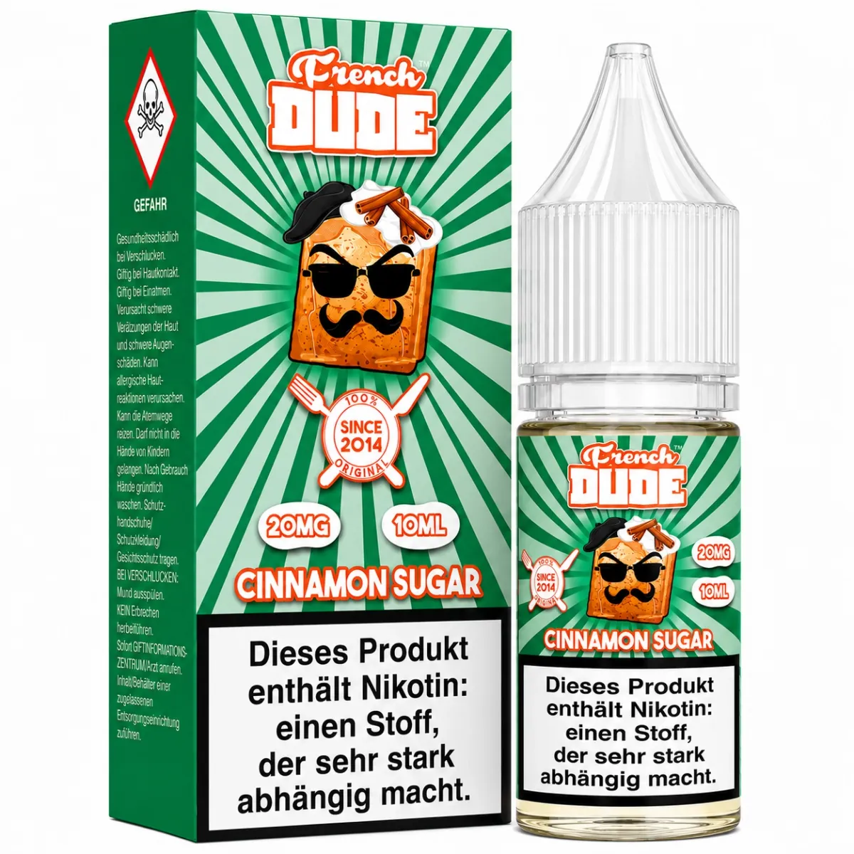 French Dude - Cinnamon Sugar - Nikotinsalz-Liquids - 10ml - 20mg French Dude - Cinnamon Sugar - Nikotinsalz-Liquids - 10ml - 20mg