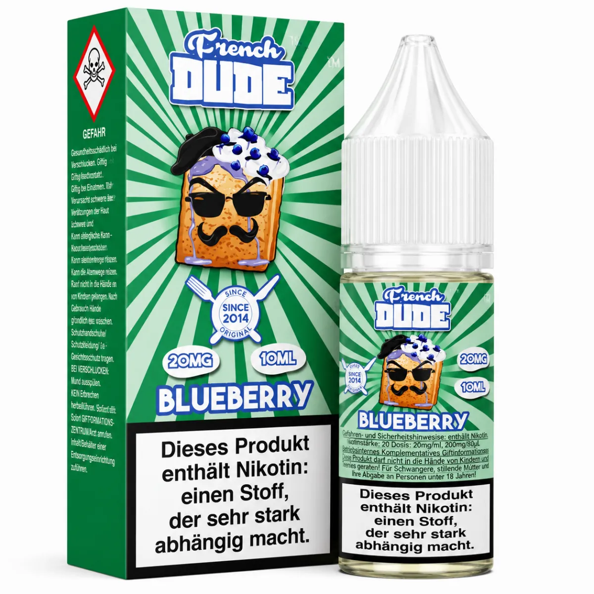 French Dude - Blueberry - Nikotinsalz-Liquids - 10ml - 20mg French Dude - Blueberry - Nikotinsalz-Liquids - 10ml - 20mg