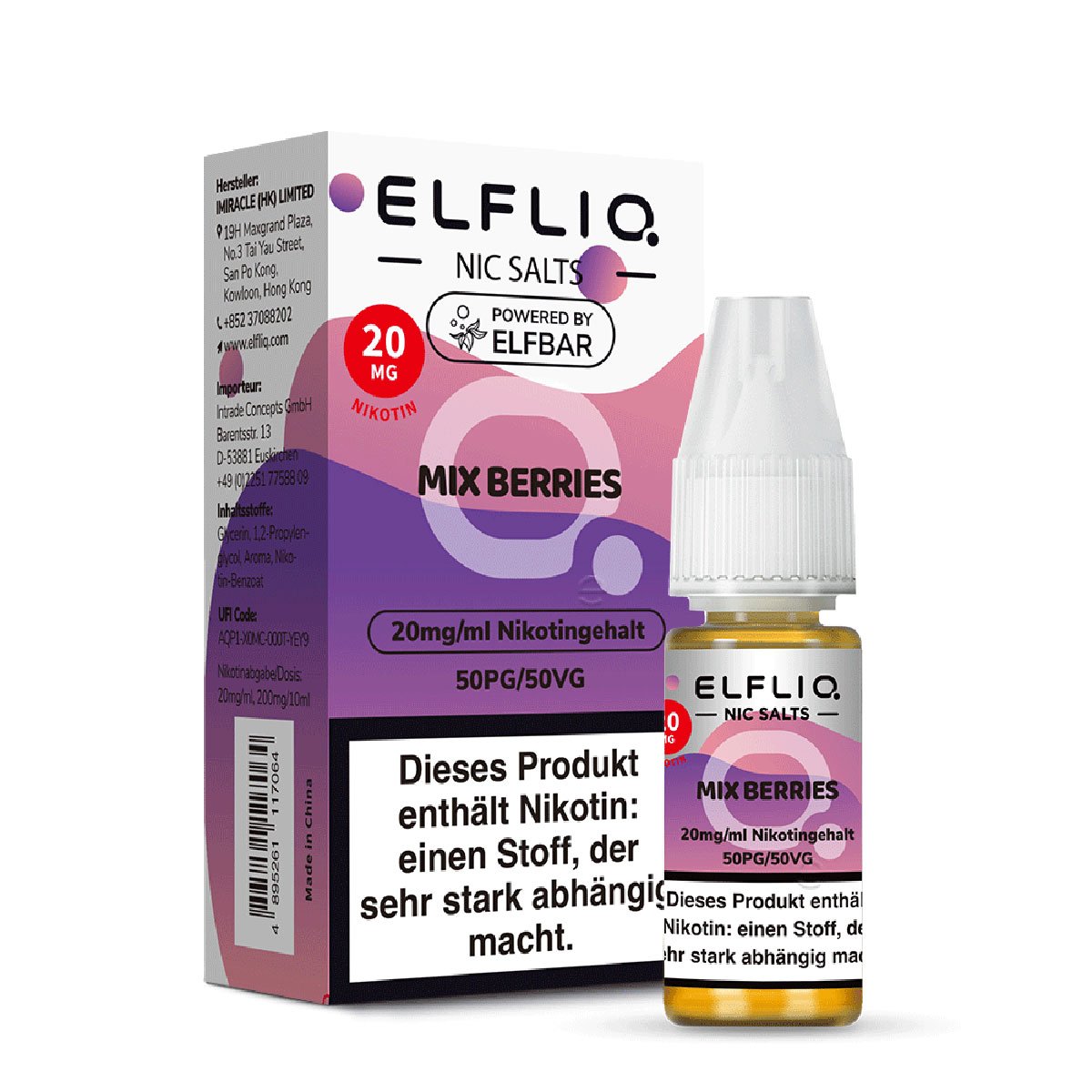 Elfbar - ElfLiq - 10ml - Mix Berries | Nikotinsalz-Stärke : 20mg