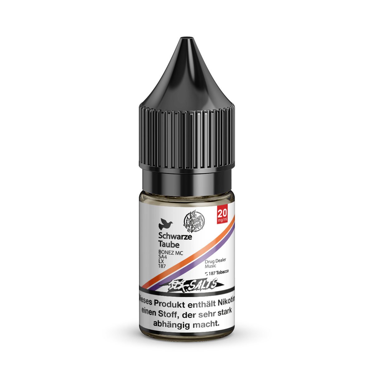 187 Straßenbande - Nikotinsalz-Liquids - 10ml - Schwarze Taube | Nikotinsalz-Stärke : 20mg | Paketgröße : 1er Packung