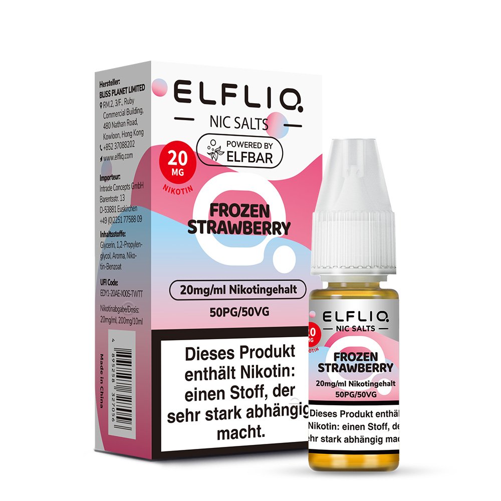 Elfbar - ElfLiq - 10ml - Frozen Strawberry | Nikotinsalz-Stärke : 20mg Elfbar - ElfLiq - 10ml - Frozen Strawberry | Nikotinsalz-Stärke : 20mg