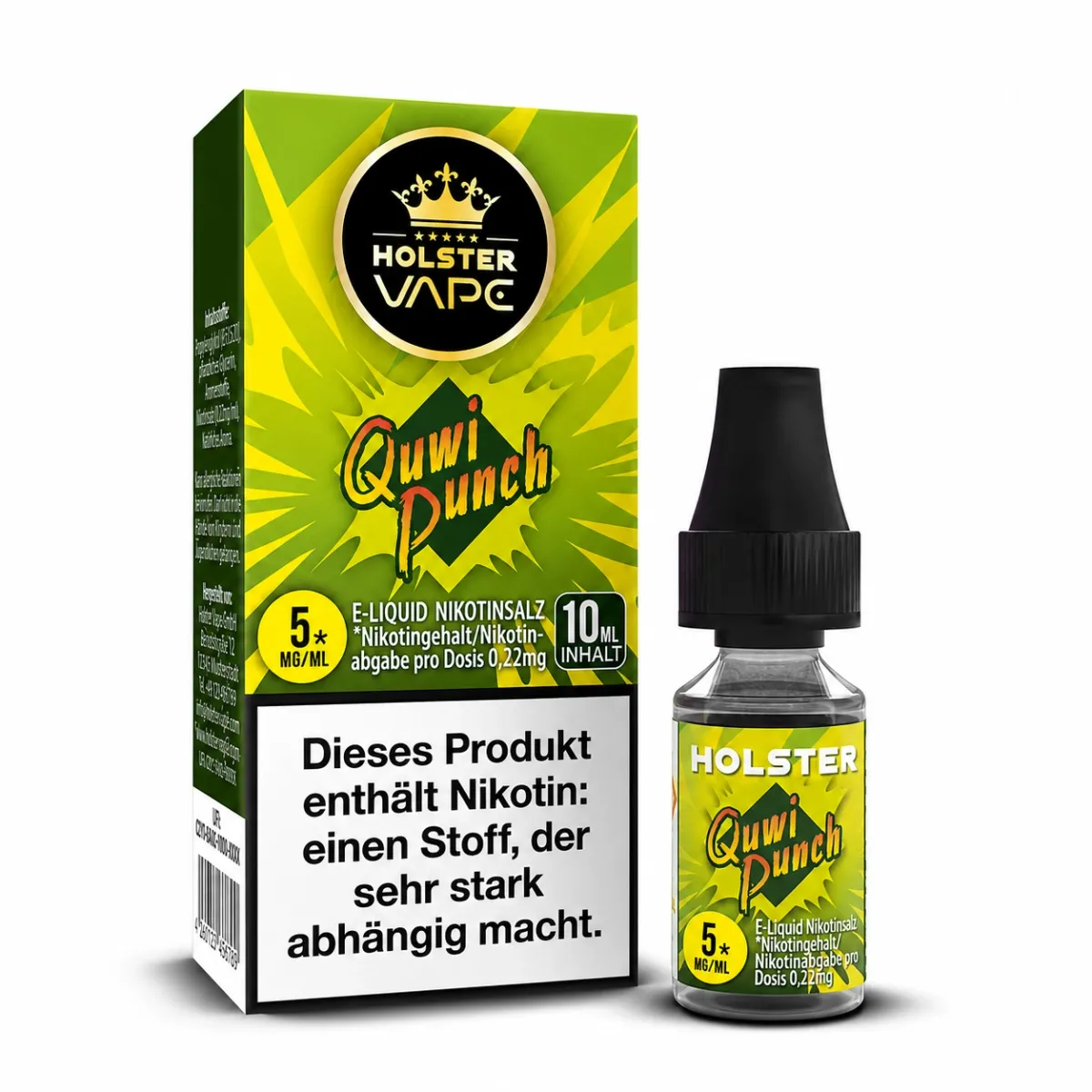 Holster - Nikotinsalzliquids - 10ml - Quwi Punch | Inhalt : 10ml | Nikotinsalz-Stärke : 5mg | Paketgröße : 1er Packung