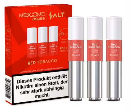 Aspire ✴ Prefilled Pod ✴ Red Tobacco ✴ 20mg ✴ 3er Pack