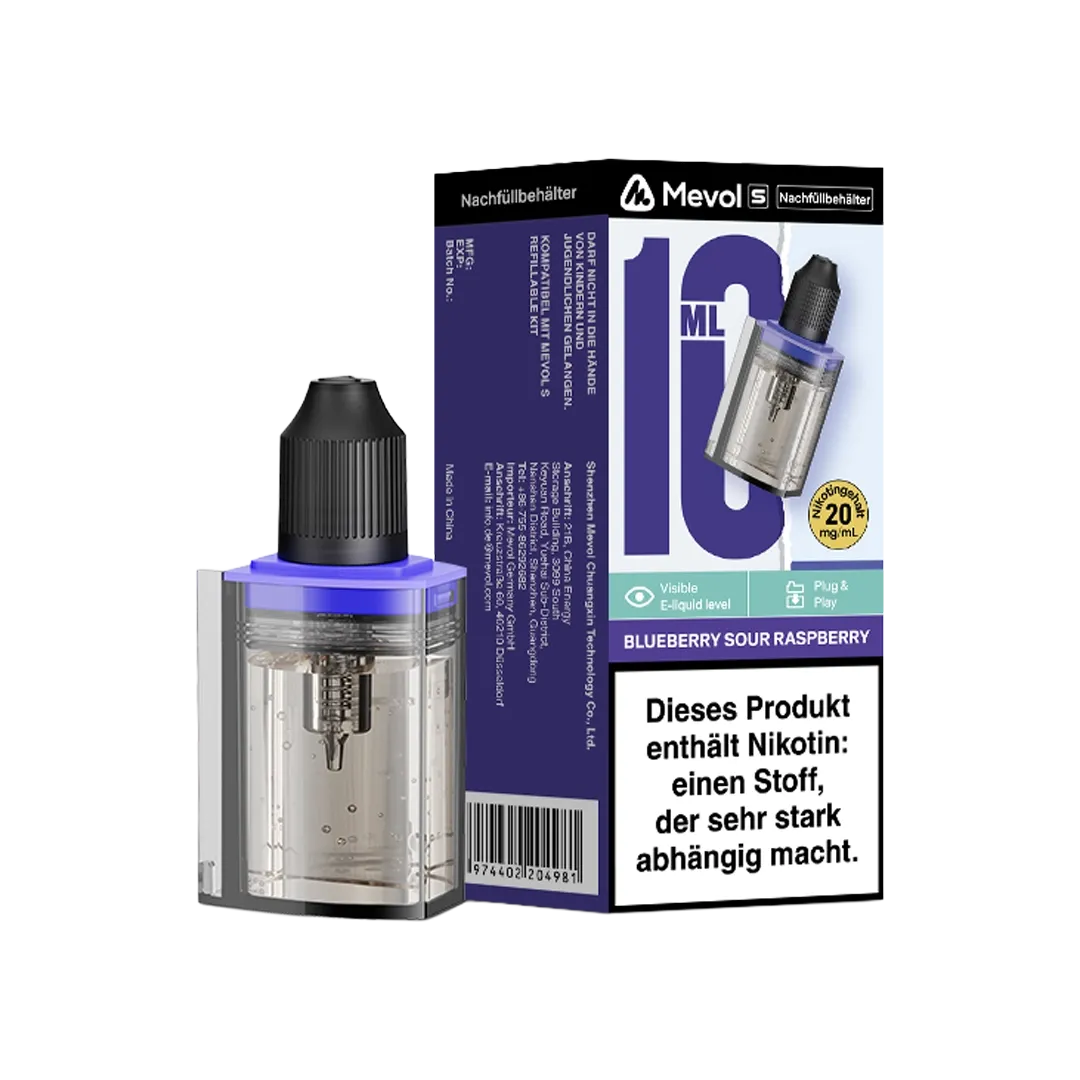 Mevol - S - Nachfüllbehälter - 10ml - Blue Sour Raspberry - 20mg