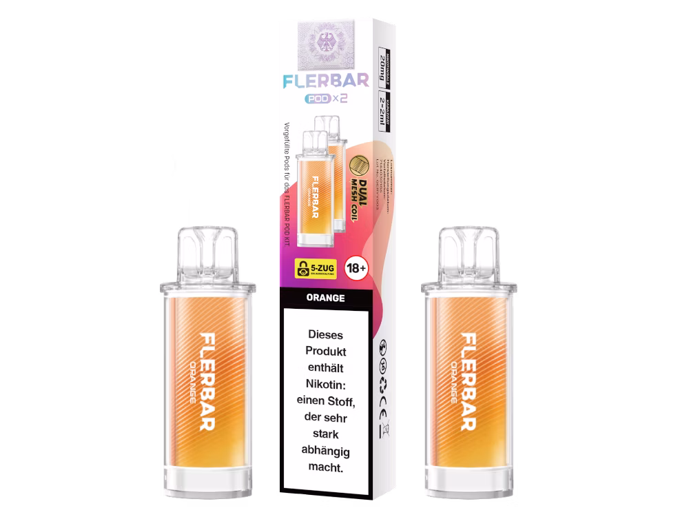 Flerbar - Prefilled Pod - 2ml - 2er Pack - Orange