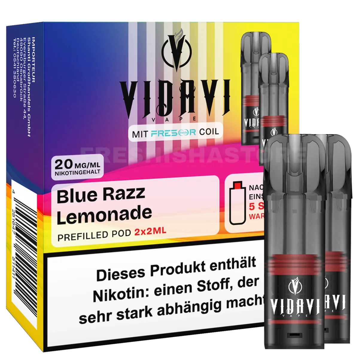 VIDAVI - Prefilled Pod - 2ml - 2er Pack - Blue Razz Lemonade