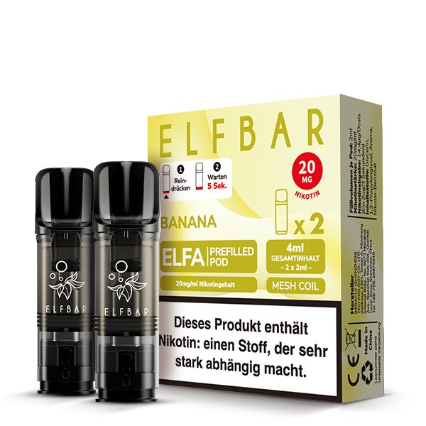 Elfbar - ELFA - Prefilled Pod - 2ml - 2er Pack - Banana