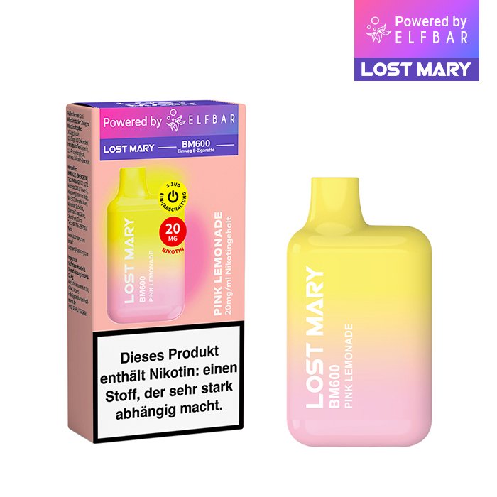 Lost Mary - BM600 - Einweg E-Zigarette - Pink Lemonade - 20mg - 1er Packung