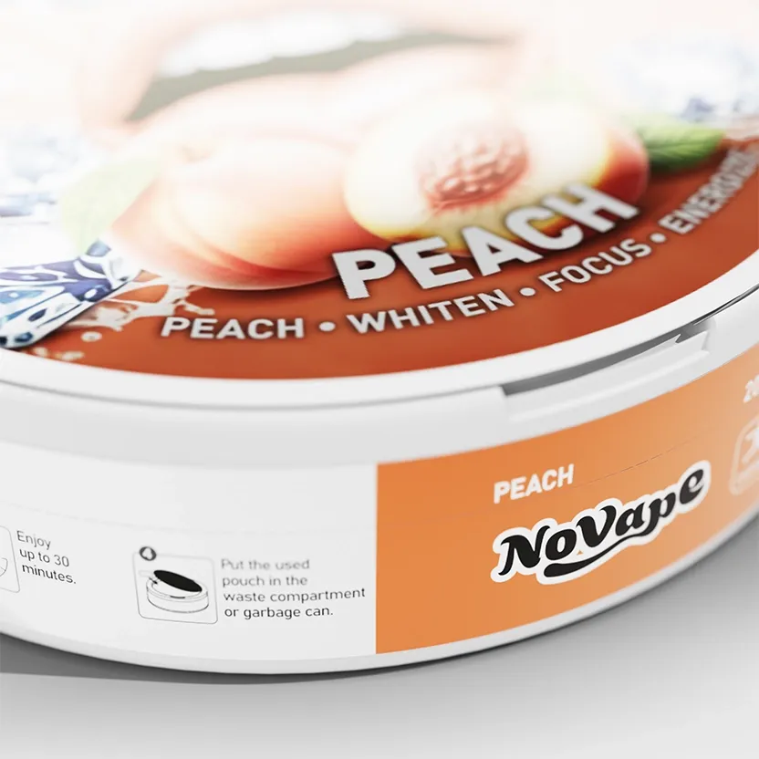 NoVape - Koffein Pouches - Peach - 80mg - 20 Stück NoVape - Koffein Pouches - Peach - 80mg - 20 Stück