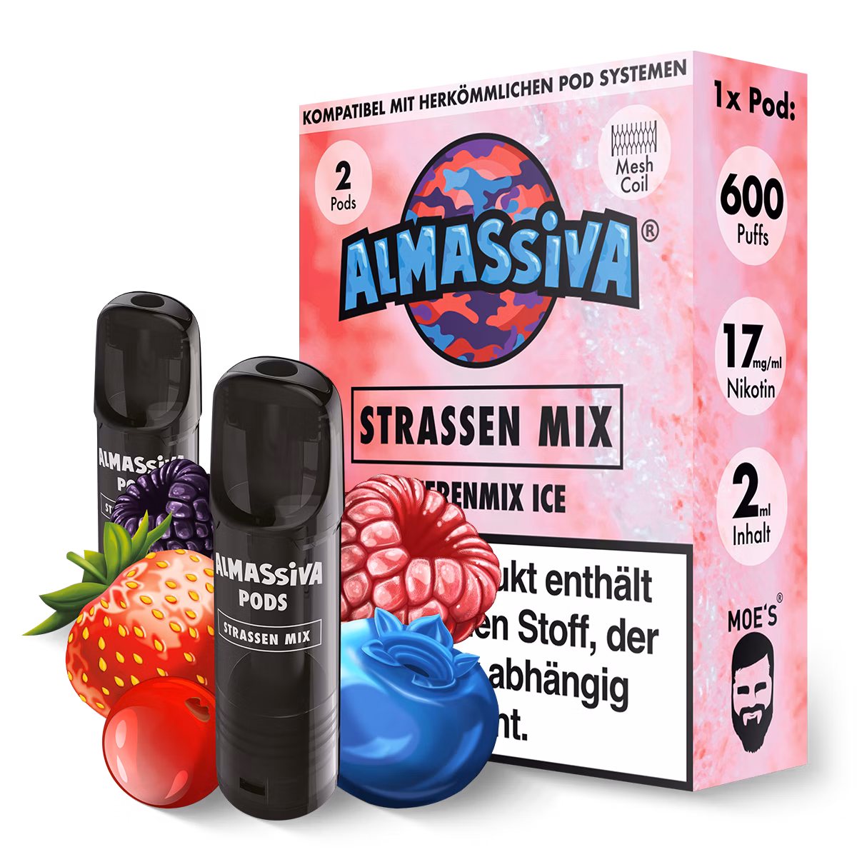 Al Massiva - Prefilled Pod - 2ml - 2er Pack - Strassen Mix - 17mg Al Massiva - Prefilled Pod - 2ml - 2er Pack - Strassen Mix - 17mg