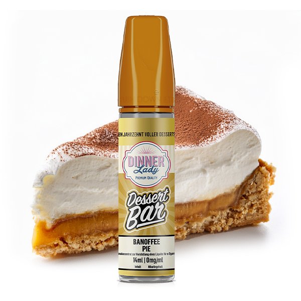 Dinner Lady - Dessert Bar - Aroma - Banoffee Pie | Inhalt : 14ml | Nikotinstärke : 0mg | Paketgröße : 1er Packung