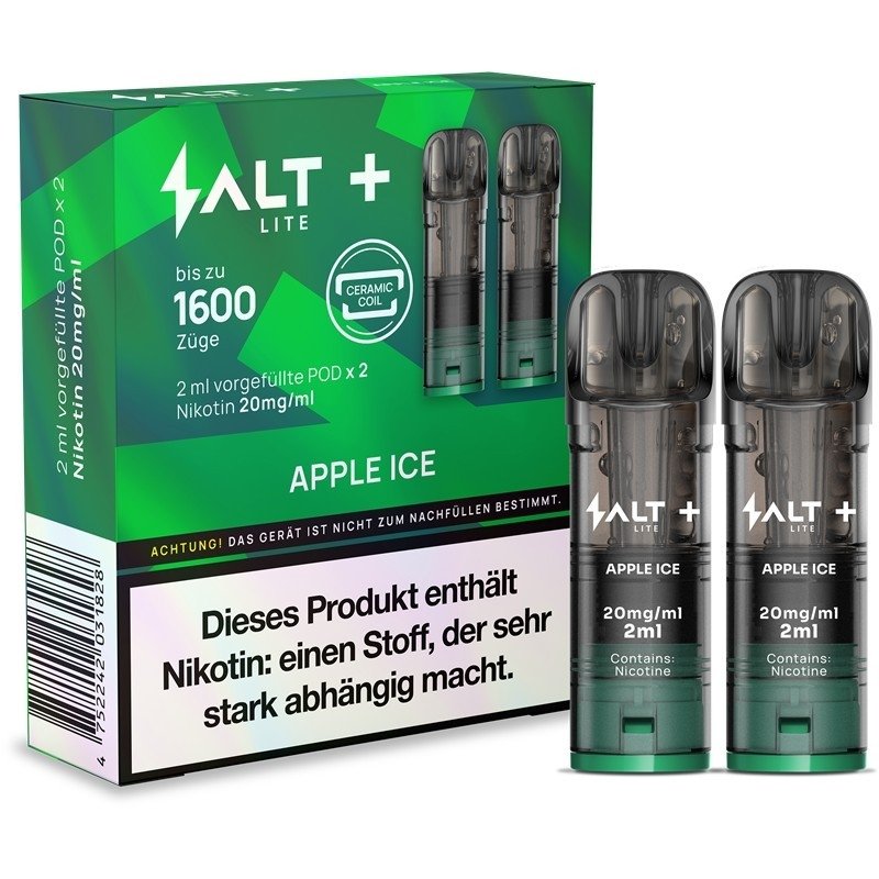 Salt - Plus Lite - Prefilled Pod - 2ml - 2er Pack - Apple Ice