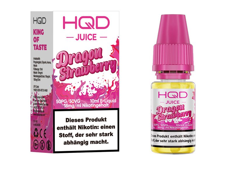 HQD - Juice - Dragon Strawberry - Nikotinsalz Liquid - 10ml - 18mg