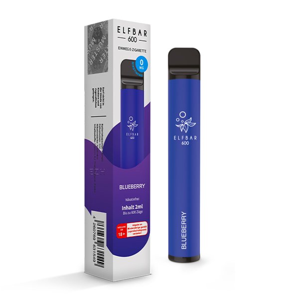 Nikotinfrei - Elfbar - 600 Einweg E-Zigarette - Blueberry - 0mg