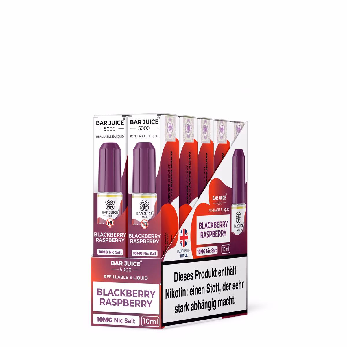 Bar Juice - 5000 - Blackberry Raspberry | Inhalt : 10ml | Nikotinsalz-Stärke : 10mg | Paketgröße : 1er Packung Bar Juice - 5000 - Blackberry Raspberry | Inhalt : 10ml | Nikotinsalz-Stärke : 10mg | Paketgröße : 1er Packung