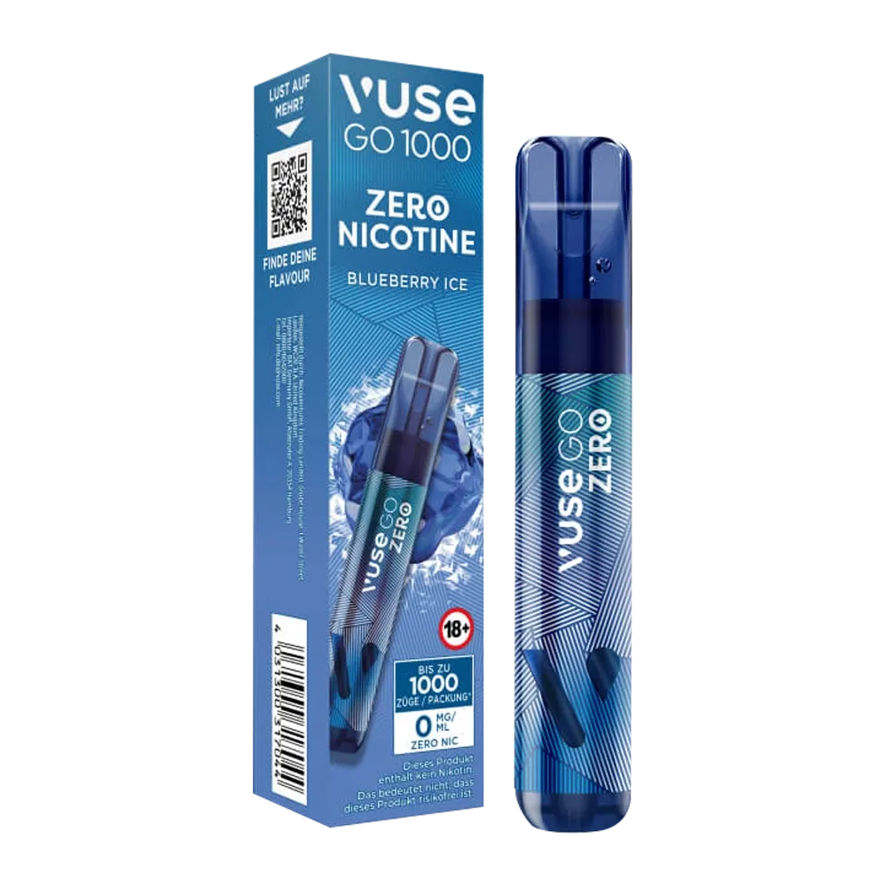 Vuse - Go 1000 - Einweg E-Zigarette - Blueberry Ice | Nikotinsalz-Stärke : 0mg Vuse - Go 1000 - Einweg E-Zigarette - Blueberry Ice | Nikotinsalz-Stärke : 0mg