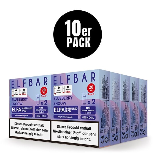 Elfbar - ELFA - Prefilled Pod - (VE= 10 Stück) Displaykarton - Blueberry Snoow | Nikotinsalz-Stärke : 20mg