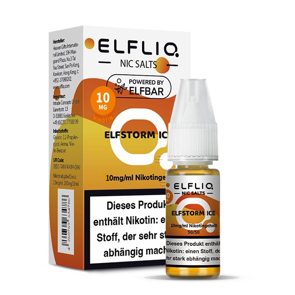 Elfbar - ElfLiq - 10ml - Elfstorm Ice | Nikotinsalz-Stärke : 10mg Elfbar - ElfLiq - 10ml - Elfstorm Ice | Nikotinsalz-Stärke : 10mg
