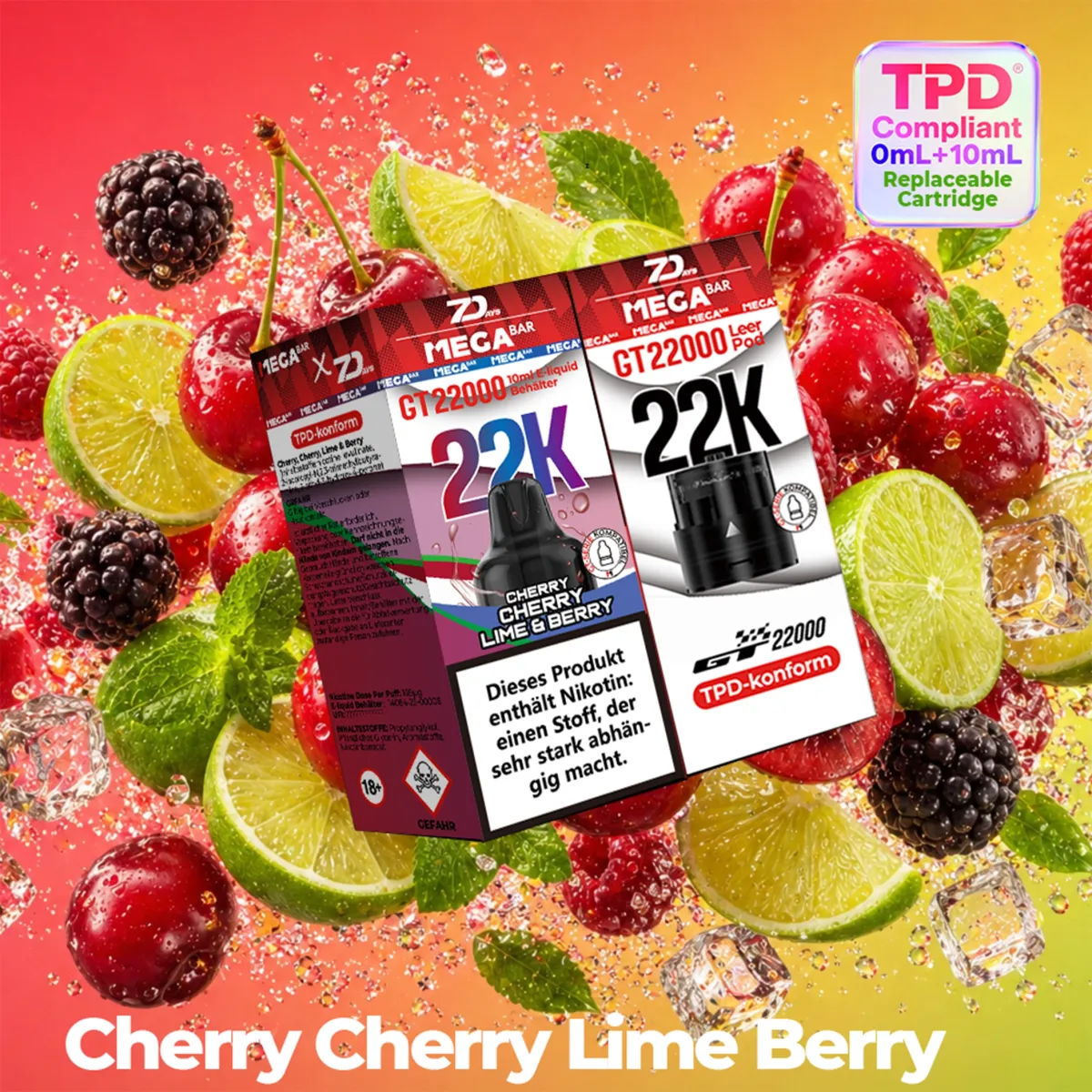 MegaBar GT22000 Leer Pod & 10ml E-Liquid BehÀlter 7Days CCLB 20mg MegaBar GT22000 Leer Pod & 10ml E-Liquid BehÀlter 7Days CCLB 20mg