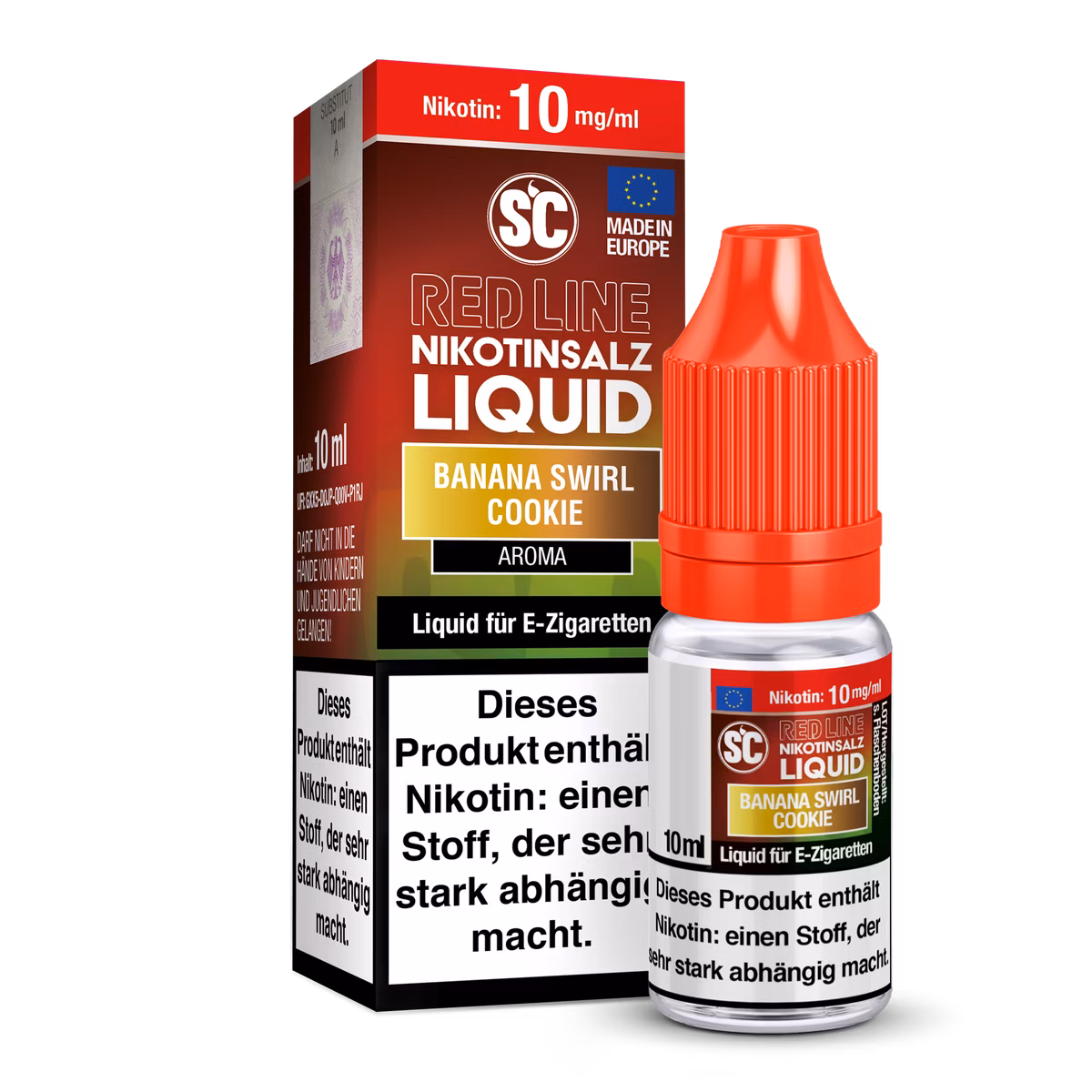 SC Red Line - Nikotinsalzliquid - 10ml - 10mg - Banana Swirl Cookie SC Red Line - Nikotinsalzliquid - 10ml - 10mg - Banana Swirl Cookie