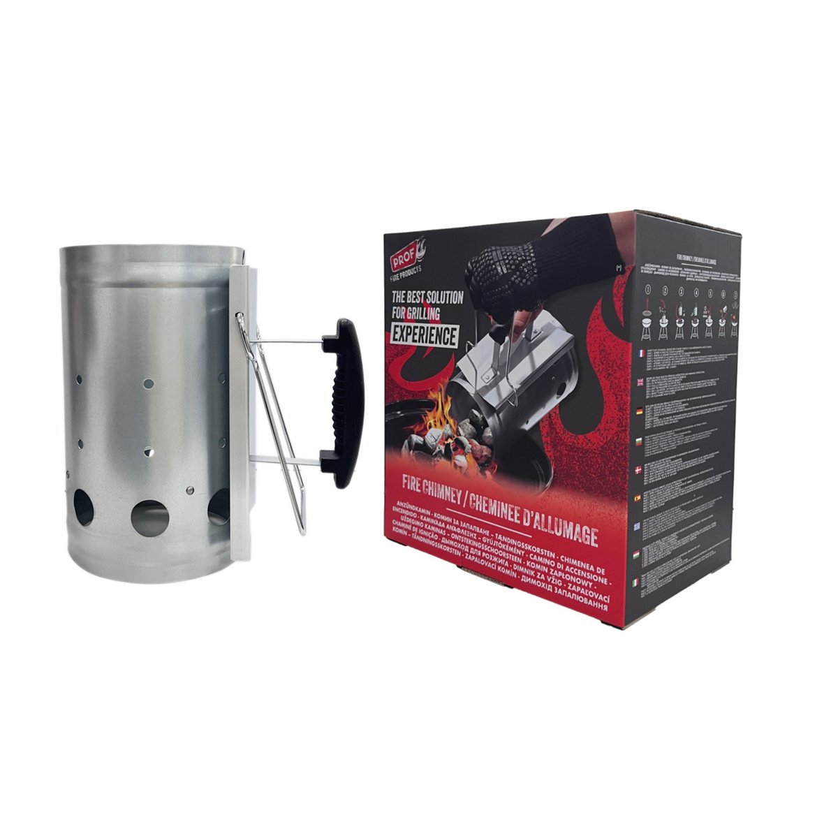 Fire Products -PROF Smart Ignition Chimney – Kohleanzünder mit 2 Griffen