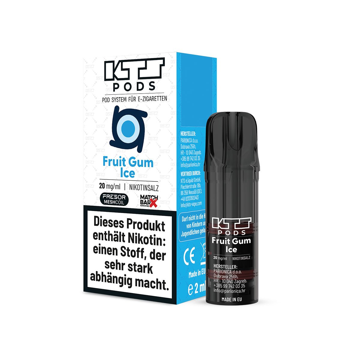 KTS - Prefilled Pod - Fruit Gum Ice - 2ml - 20mg - 1er Paket