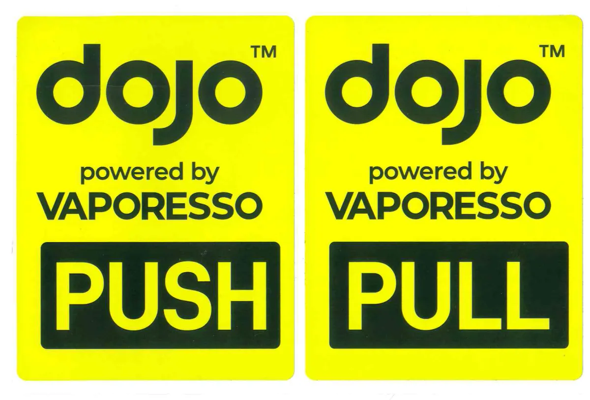 Vaporesso - Dojo - Push / Pull - Sticker - 10x13cm Vaporesso - Dojo - Push / Pull - Sticker - 10x13cm