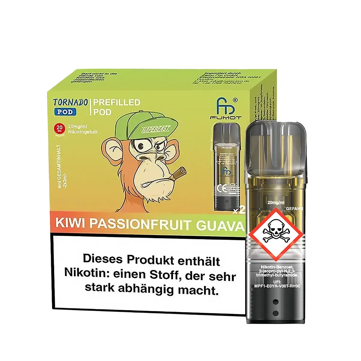 Randm Tornado - Prefilled Pod - 2er Pack - Kiwi Passion Fruit Guava - 20mg