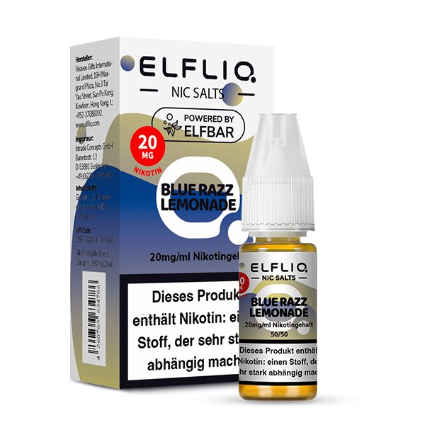 Elfbar - ElfLiq - 10ml - Blue Razz Lemonade | Nikotinsalz-Stärke : 20mg