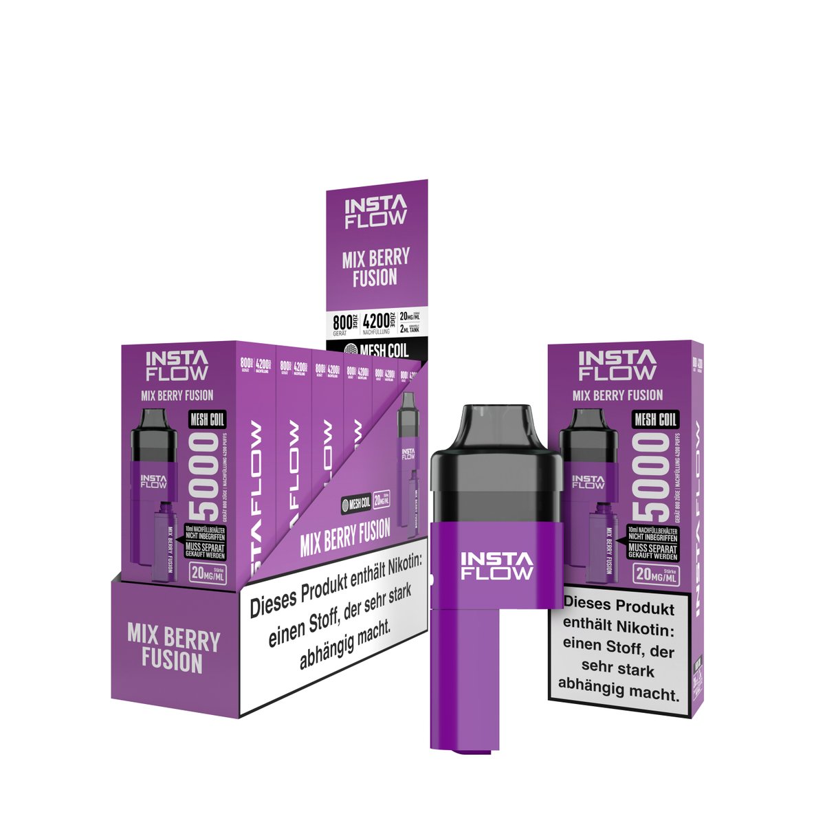 INSTAFLOW 5000 - E-Zigarette - Mix Berries Fusion - 2ml - 20mg - CP