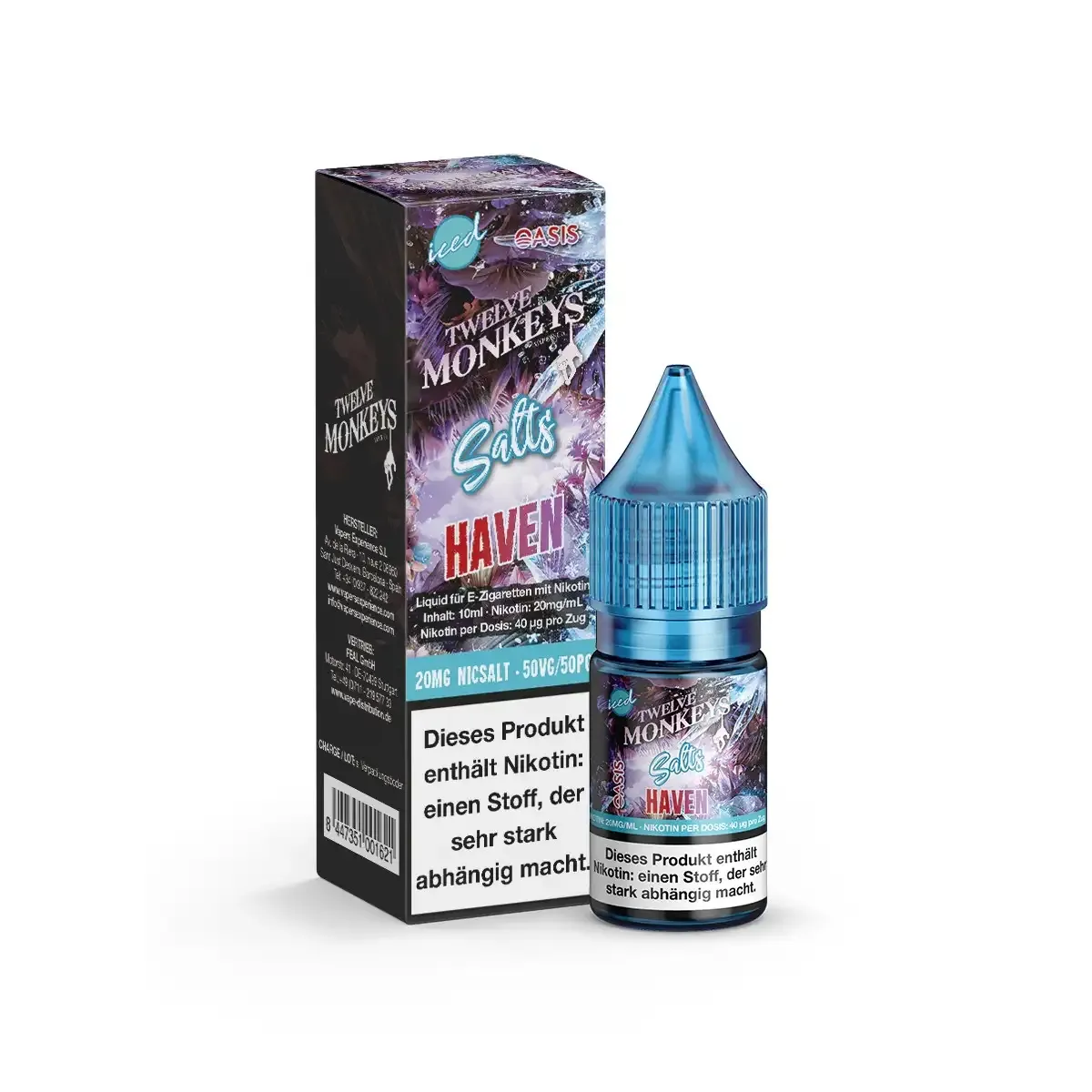 Twelve Monkeys Nikotinsalz-Liquid Iced Haven 10ml 20mg