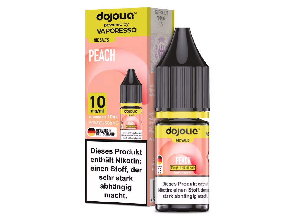 Vaporesso - Dojoliq - Nikotinsalz-Liquid - 10ml - Peach - 10mg Vaporesso - Dojoliq - Nikotinsalz-Liquid - 10ml - Peach - 10mg