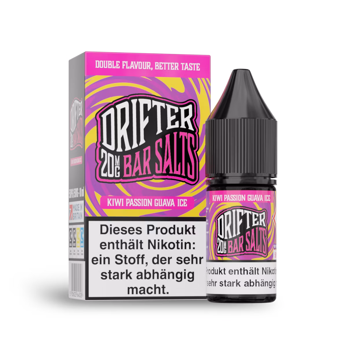Drifter - Nikotinsalzliquid - 10ml - Kiwi Passionfruit Guava Ice | Nikotinsalz-Stärke : 20mg