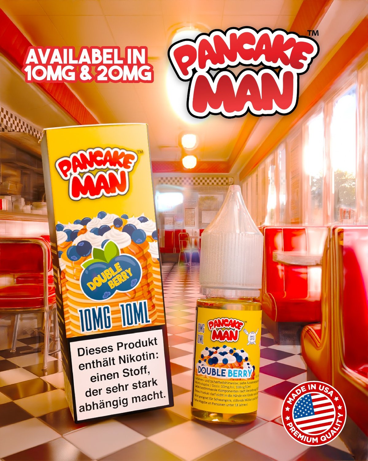 Pancake Man - Double Berry - Nikotinsalz-Liquids - 10ml - 20mg Pancake Man - Double Berry - Nikotinsalz-Liquids - 10ml - 20mg