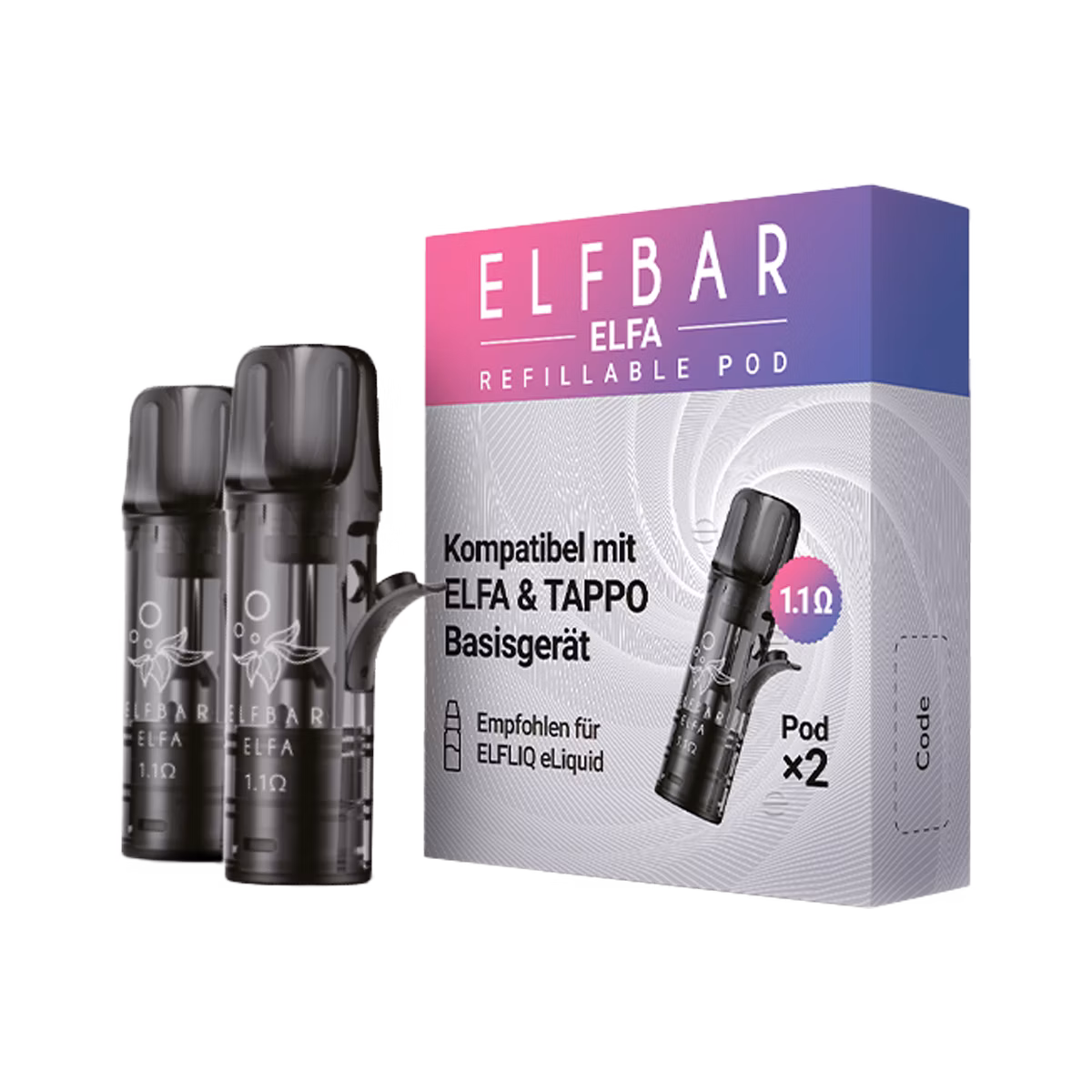 Elfbar - ELFA - Leerpods - 2ml - 2er Paket - 1.1 Ohm