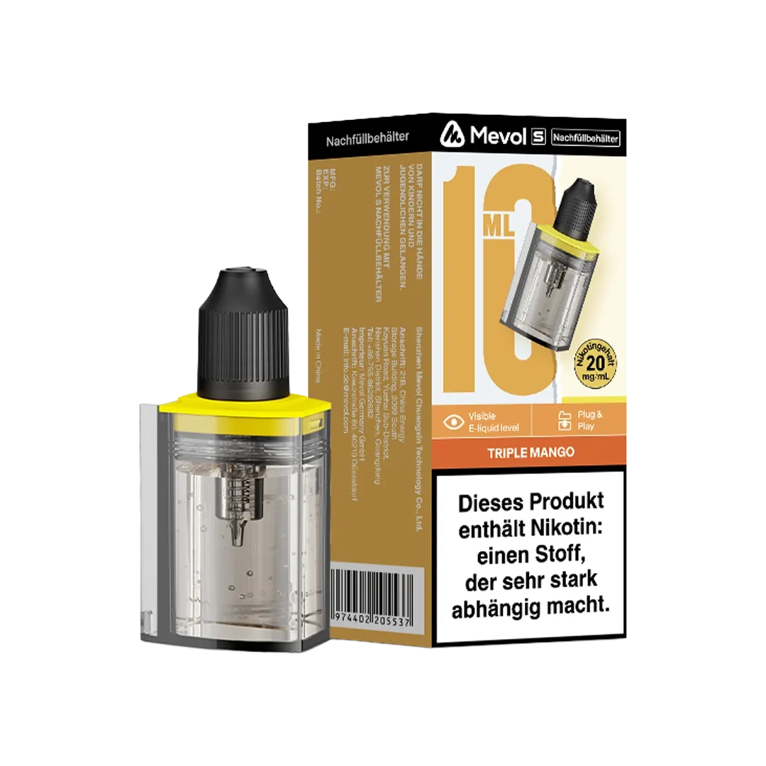 Mevol - S - Nachfüllbehälter - 10ml - Triple Mango - 20mg