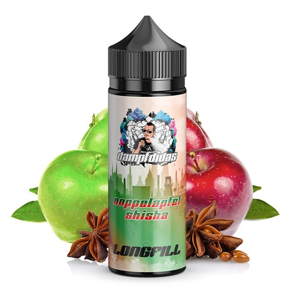 Dampfdidas - Aroma - 10ml - Doppelapfel Shisha | Inhalt : 10ml | Nikotinstärke : 0mg | Paketgröße : 1er Packung