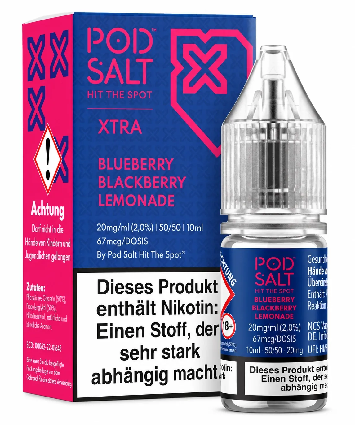 Pod Salt - Xtra - Blueberry Blackberry Lemonade - Nikotinsalz-Liquid - 10ml - 20mg Pod Salt - Xtra - Blueberry Blackberry Lemonade - Nikotinsalz-Liquid - 10ml - 20mg