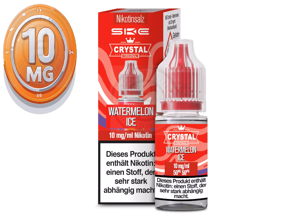 ske-crystal-liquid-watermelon-ice-10ml-10mg Crystal Liquid - Watermelon Ice - Nikotinsalz Liquid - 10ml - 10mg