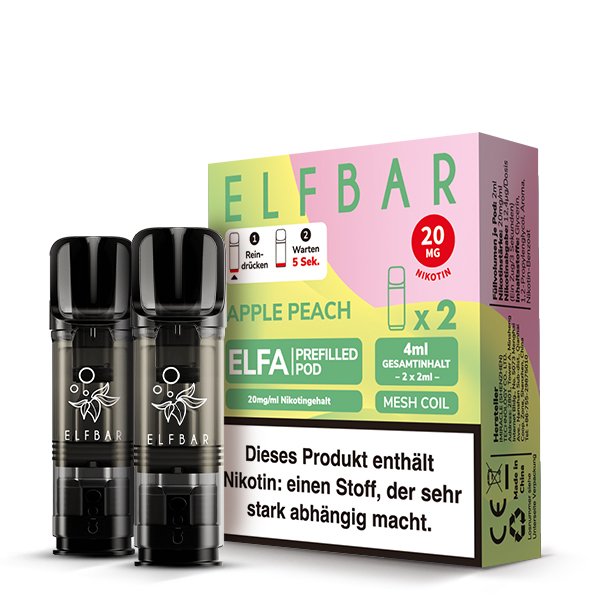 Elfbar - ELFA - Prefilled Pod - 2ml - 2er Pack - Apple Peach