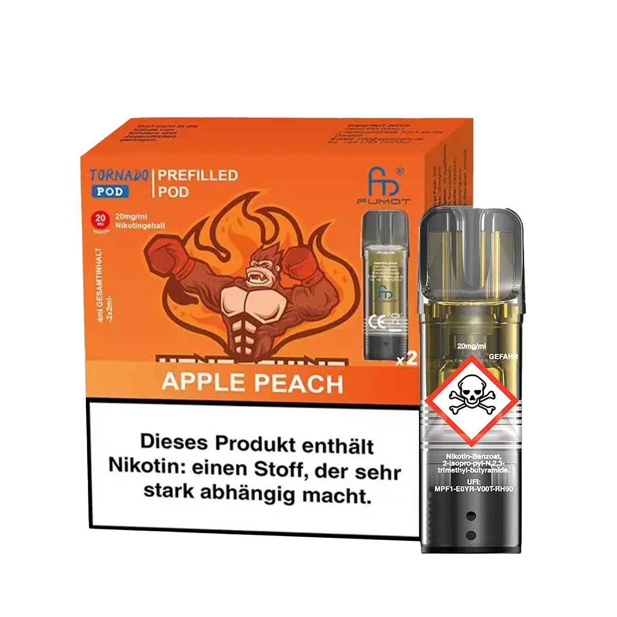 Randm Tornado - Prefilled Pod - 2er Pack - Apple Peach - 20mg
