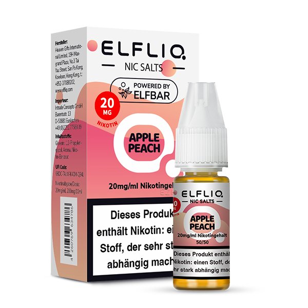 Elfbar - ElfLiq - 10ml - Apple Peach | Nikotinsalz-Stärke : 20mg