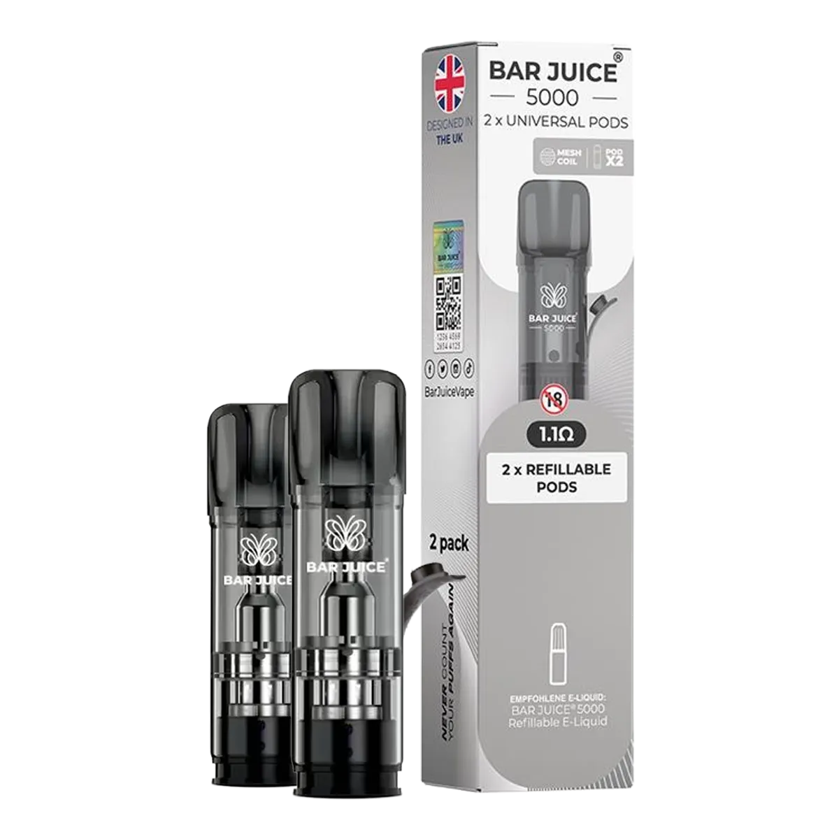 Bar Juice - Leerpods - 2er Paket - 2ml - 1.1 Ohm Bar Juice - Leerpods - 2er Paket - 2ml - 1.1 Ohm