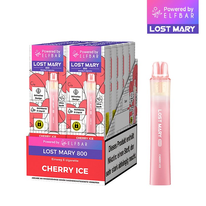 Lost Mary - LM800 - Einweg E-Zigarette - Cherry Ice - 20mg Lost Mary - LM800 - Einweg E-Zigarette - Cherry Ice - 20mg