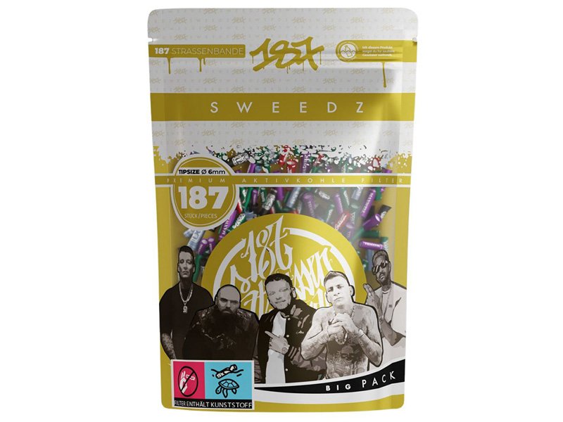 187 Straßenbande - Sweedz - Aktivkohlefilter - Ø 6 mm - 187 Stück - Crew Pack