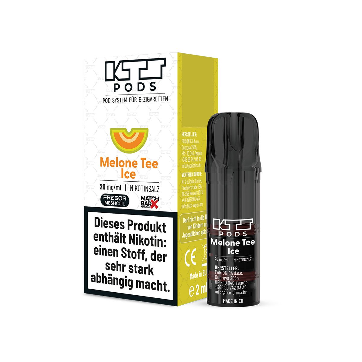 KTS - Prefilled Pod - Melone Tee Ice - 2ml - 20mg - 1er Paket